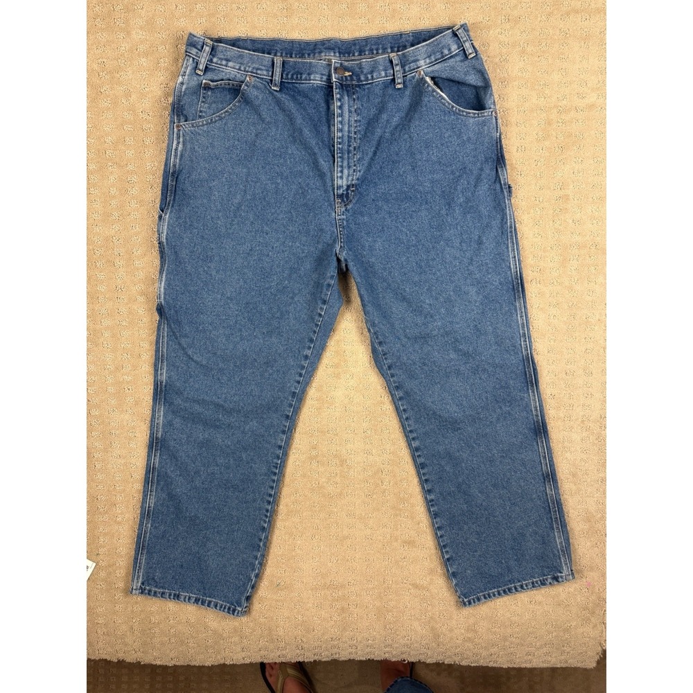 Men's Dickies Workwear Carpenter Utility Medium Wash Blue Jeans 44x32 #1058